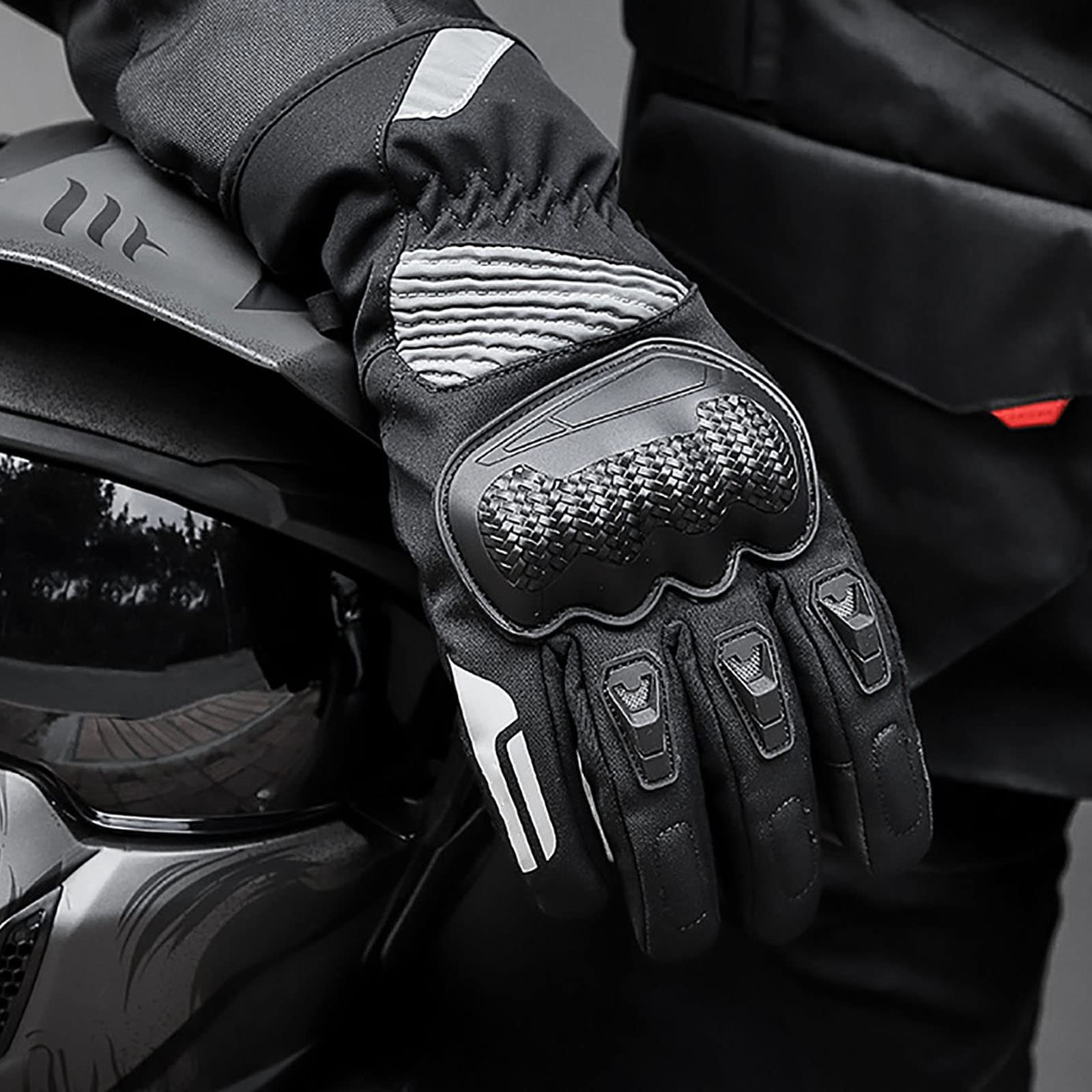 Fodera in Velluto per Moto Guanti da Equitazione Guanto Anti-caduta Antivento per Escursionismo Arrampicata Sci in Motoslitta