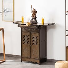 Altar Table with Storage,Meditation Prayer Tables with Drawer for Home Use,Buddha Pooja Spiritual Saints Greek Altar Catholic Loved Ones Ancestral Counter