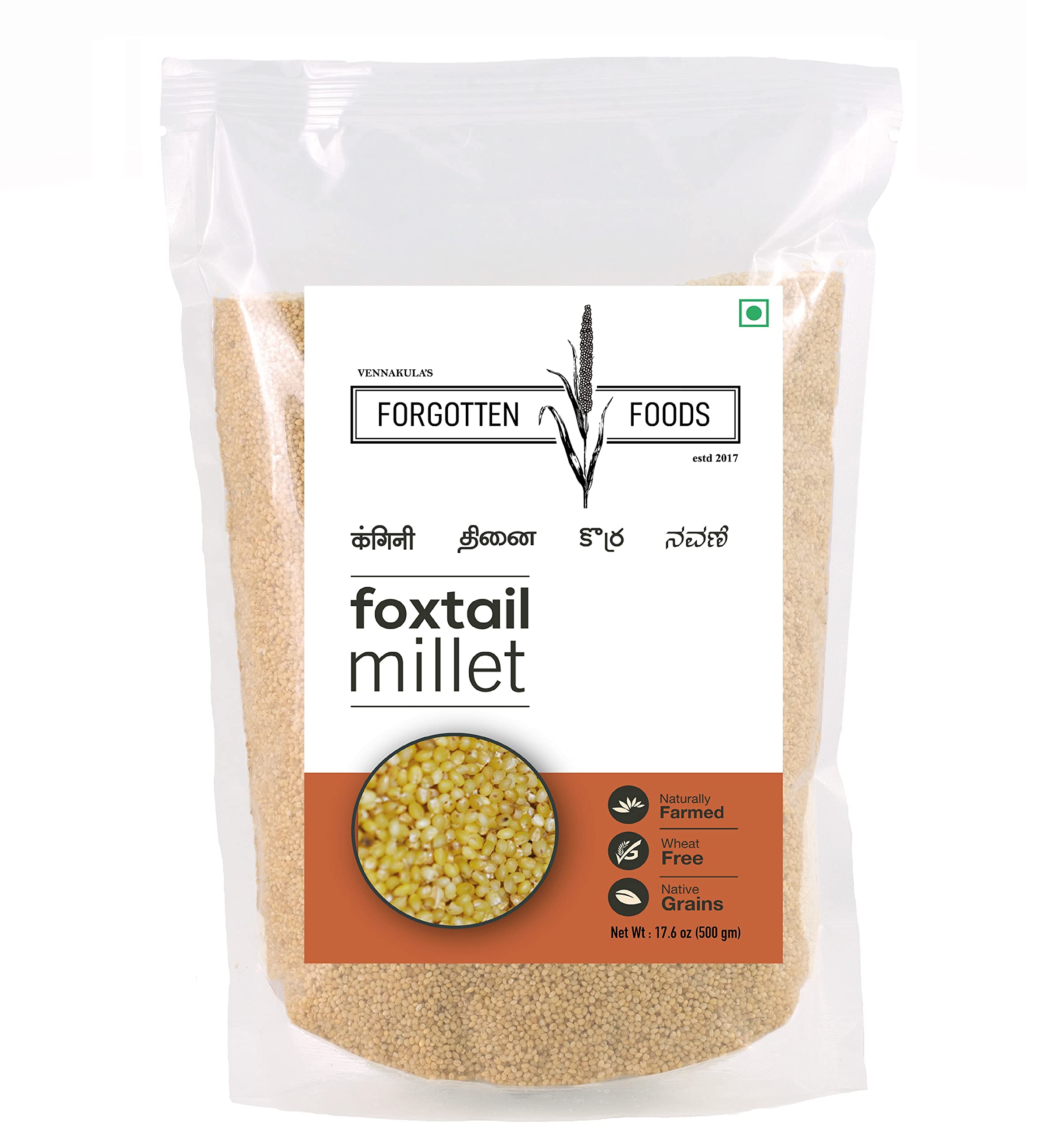 Buy FOODS "Foxtail Millet" 900G Naturally Farmed Millets, Low GI, High Fibre ic