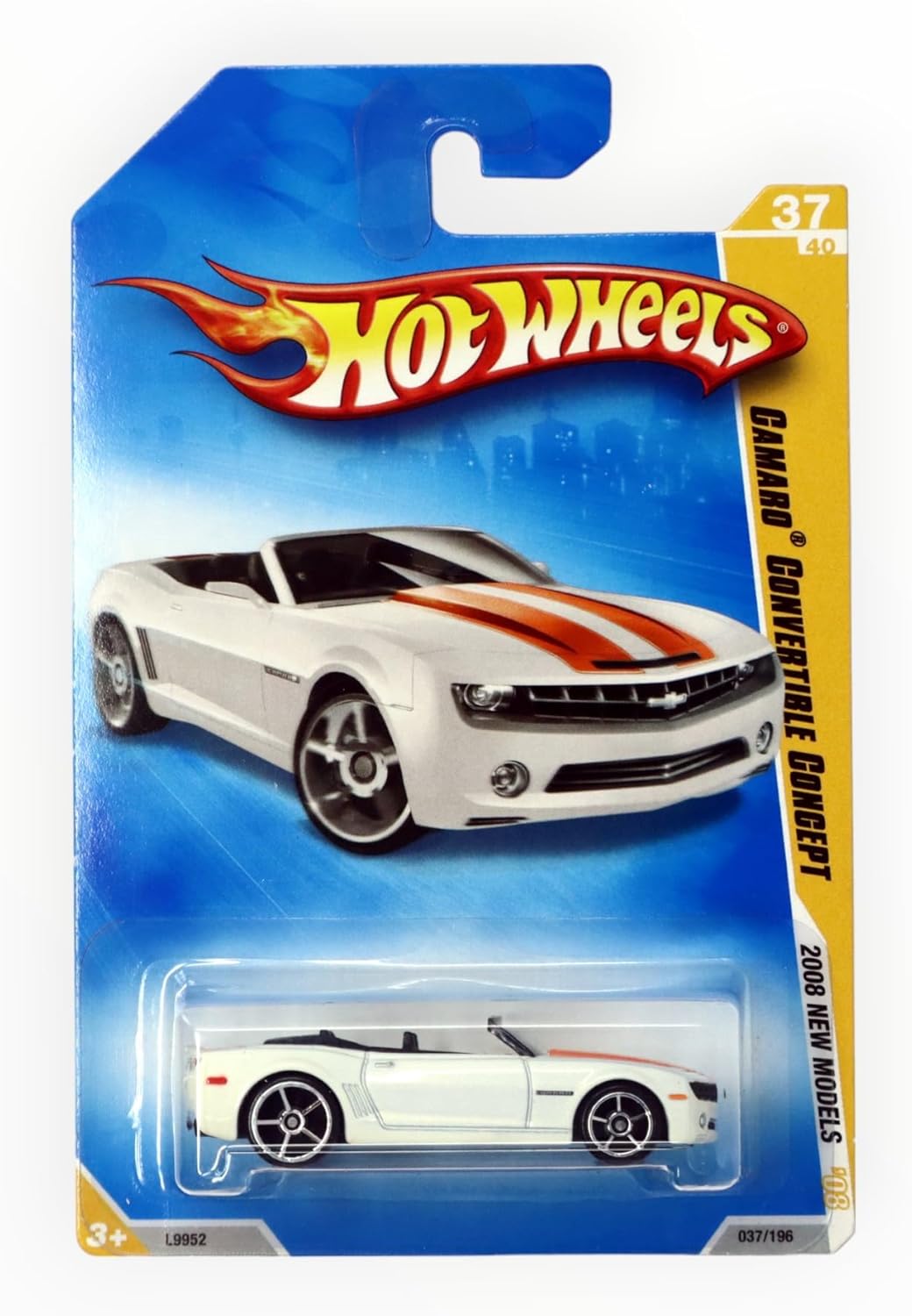 2008 Hot Wheels New Models White Camaro Convertible Concept w/ OH5SPs #37/196 (37of 40) 1:64 Scale