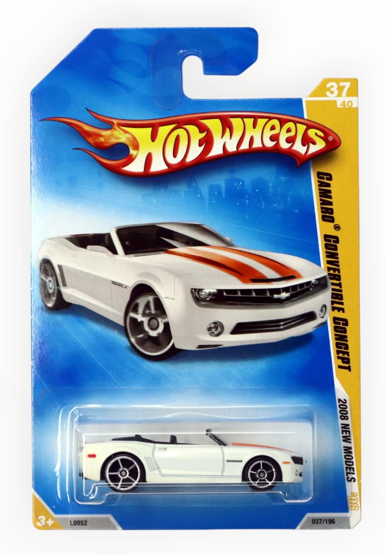 2008 Hot Wheels New Models White Camaro Convertible Concept w/ OH5SPs #37/196 (37of 40) 1:64 Scale
