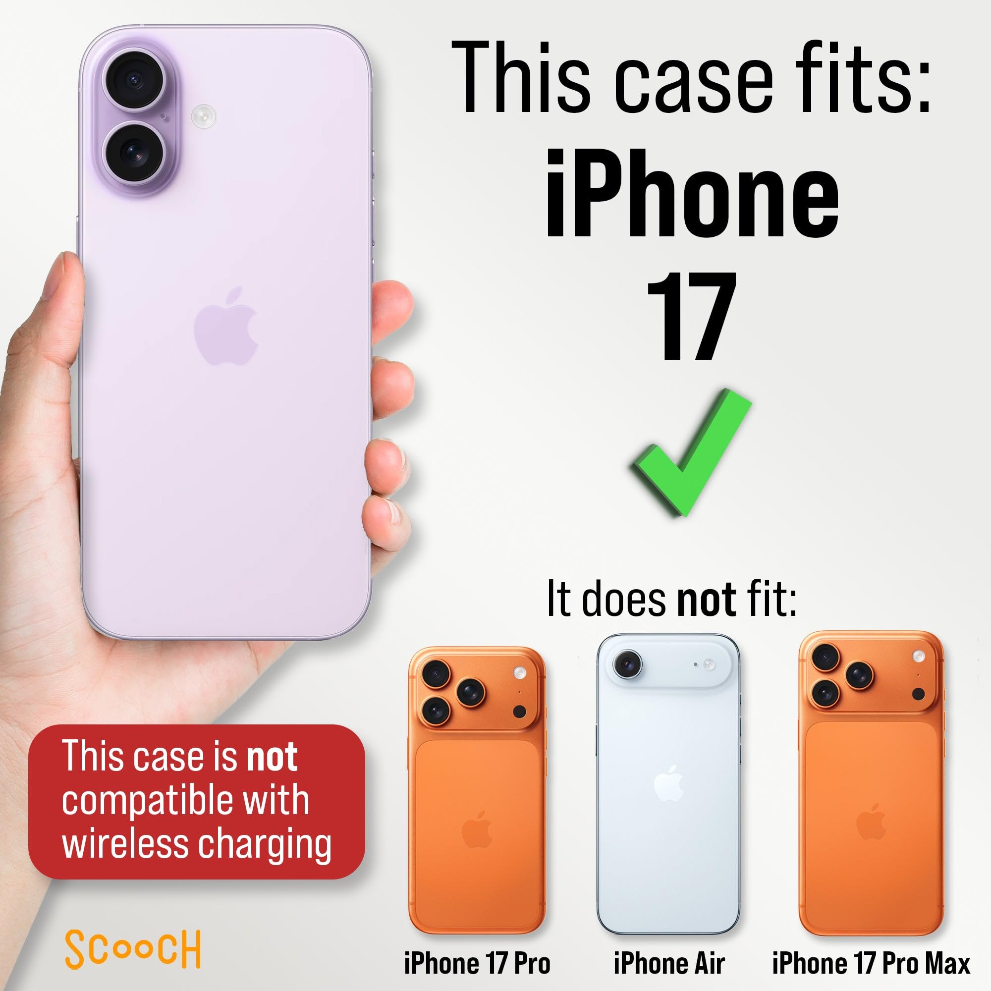 Scooch Funda para iPhone 17 con tarjetero, funda tipo cartera con ranura oculta para tarjetas y protección RFID, capacidad para 3 a 4 tarjetas, protección contra caídas de 10 pies, flores secas