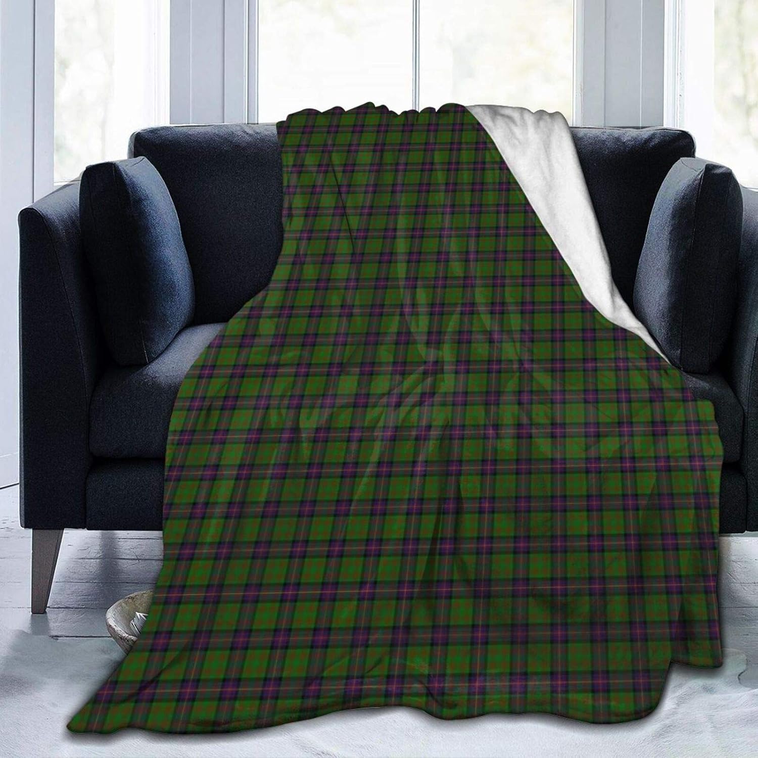 Clan Clark Tartan Throw Blanket, Ultra Soft Flannel Blanket Warm Bed Blanket Fit Sofa and Couch