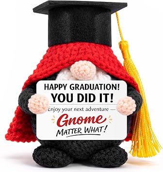 MUTUALUS Graduation Gifts for Her Him - Class of 2026 Funny Handmade Crochet Gnome Graduation Gift for College Middle High School, Graduate, Congrats Senior 2026 Grade Present for Girls Boys Teens