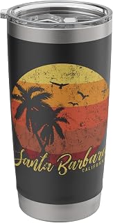 Santa Barbara California Retro Vintage Gift Stainless Steel Insulated Tumbler