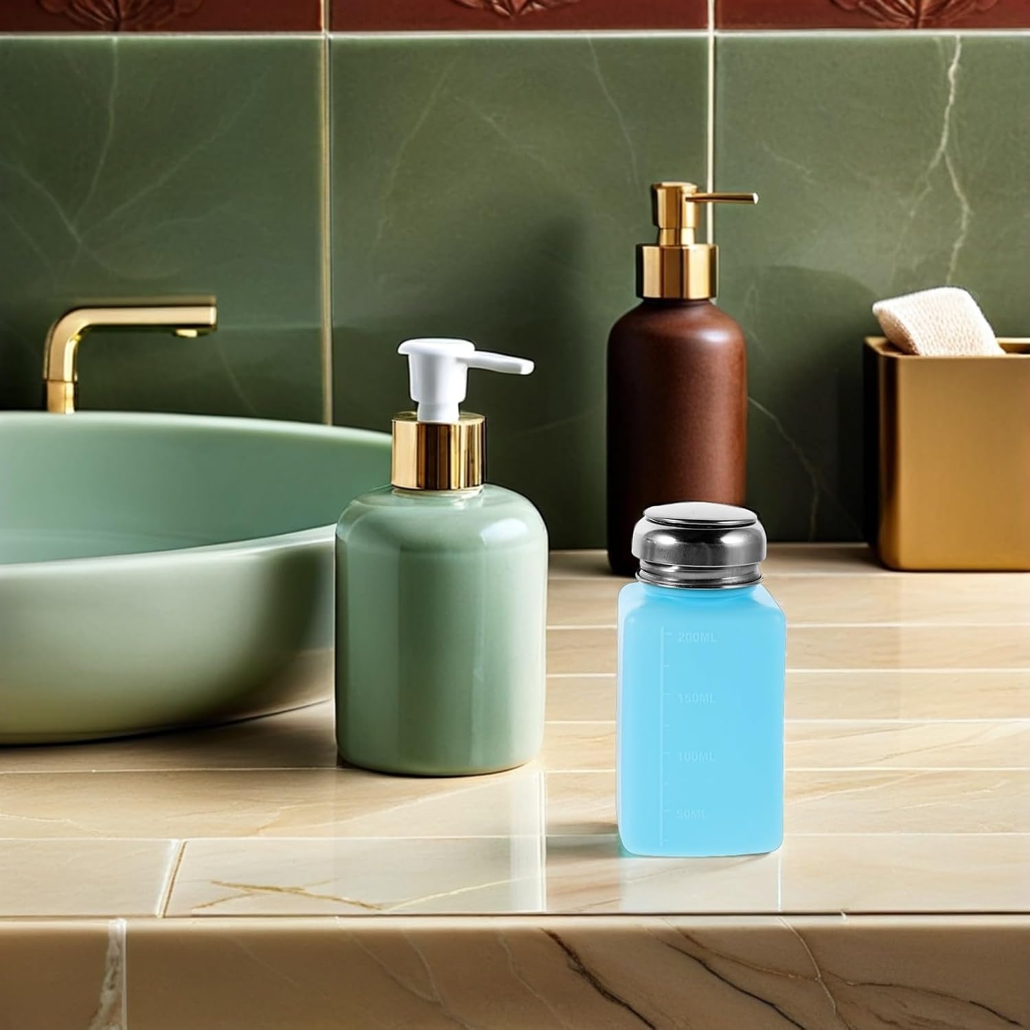 4pcs Ml Push Down Liquid Dispenser Bottle for Industrial Alcohol