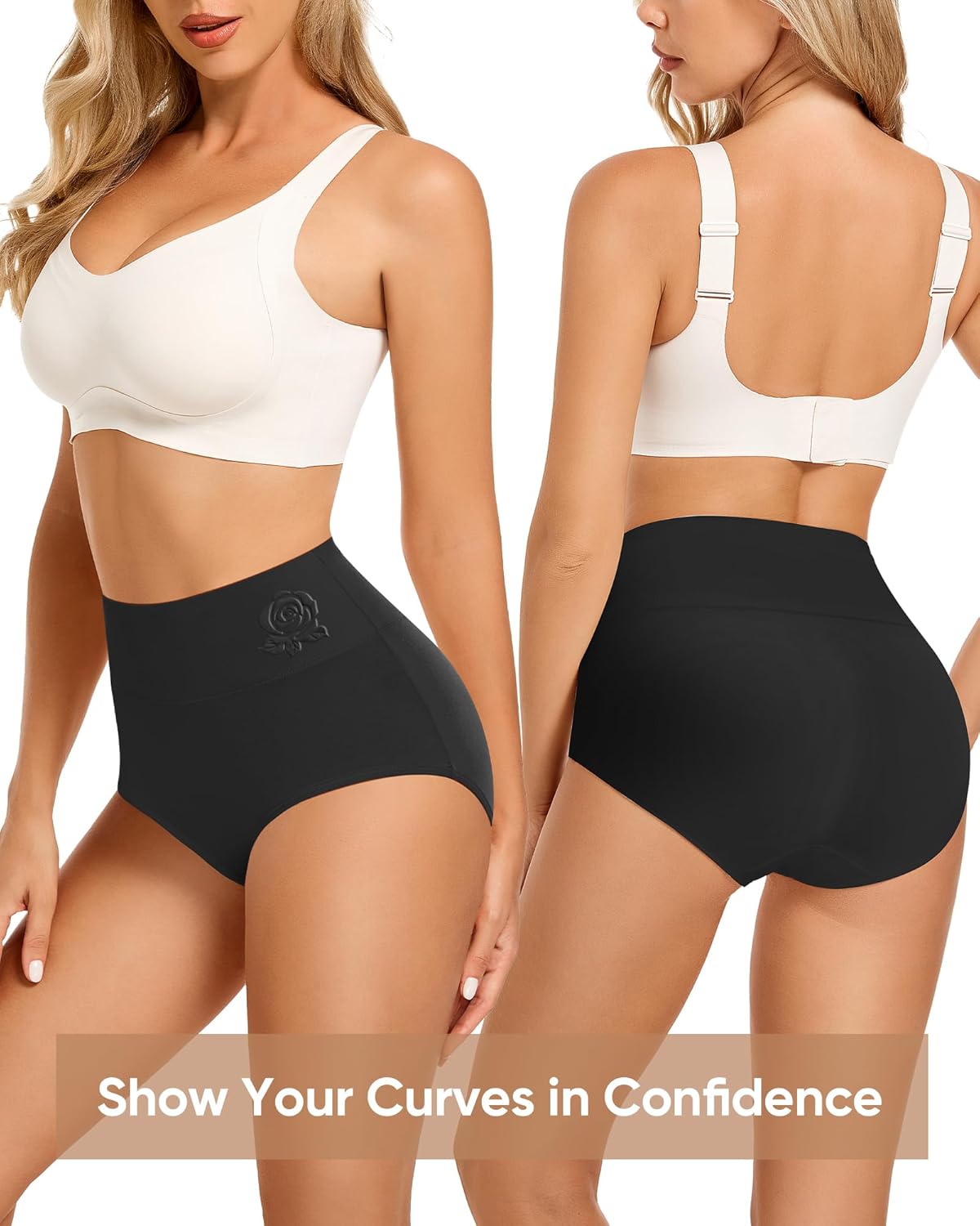 MEIYATING Women's Cotton Underwear High Waisted Tummy Control Panties Postpartum Stretch Full Coverage Ladies 4 Packs - Image 5