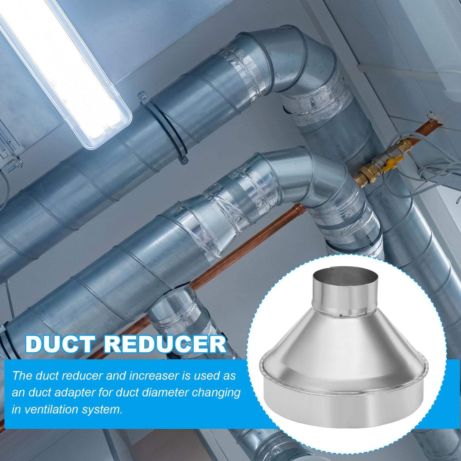 PATIKIL 8 Inch to 3 Inch Round Duct Reducer Increaser Connector - Image 4