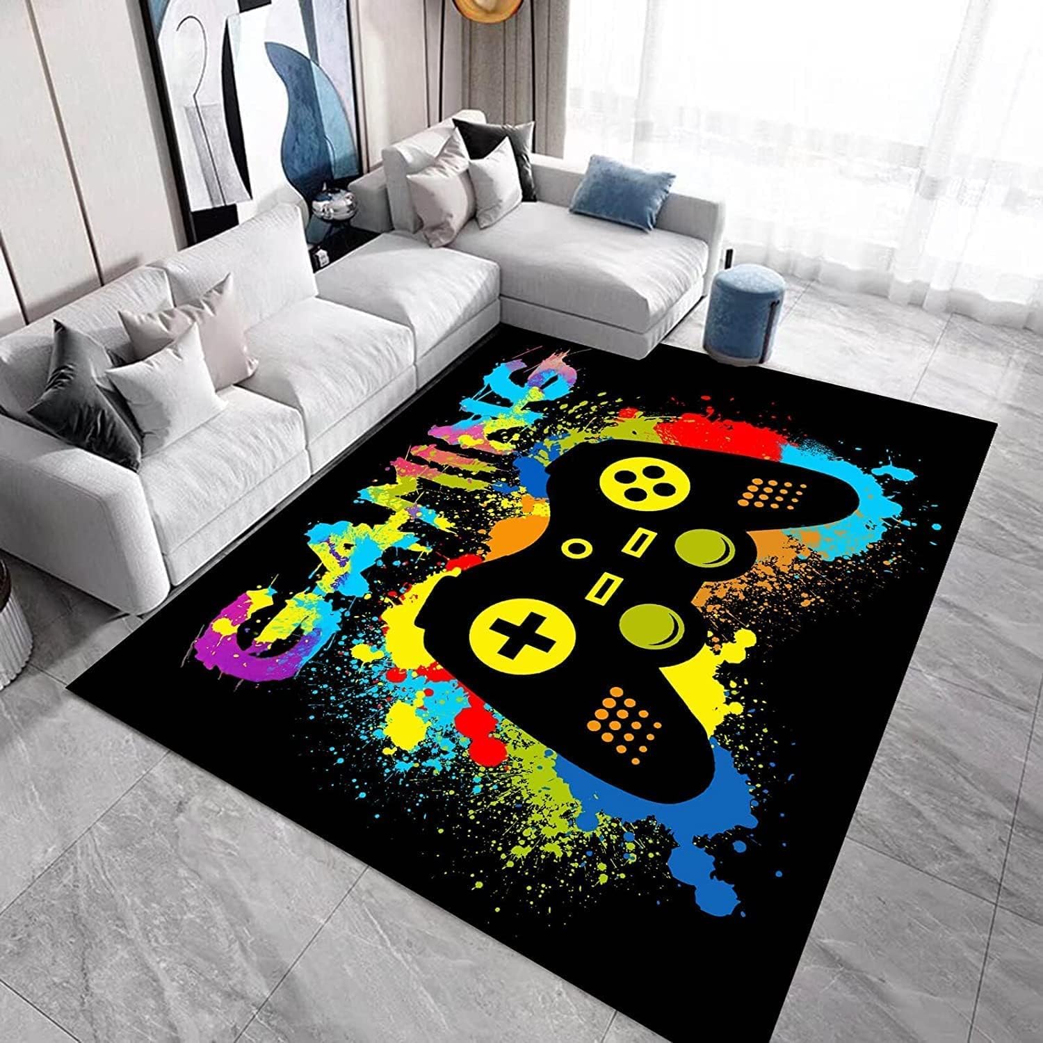 Small Rugs for Kids Boys Gamer Area Carpet 3D Area Rugs