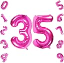Atpata Funky 35 Number Pink Foil Balloon 16 inch Size Birthday Decoration Items | Happy Birthday Decoration Kit | 35th Year Birthday Party Anniversary Wedding Decorations gallery image
