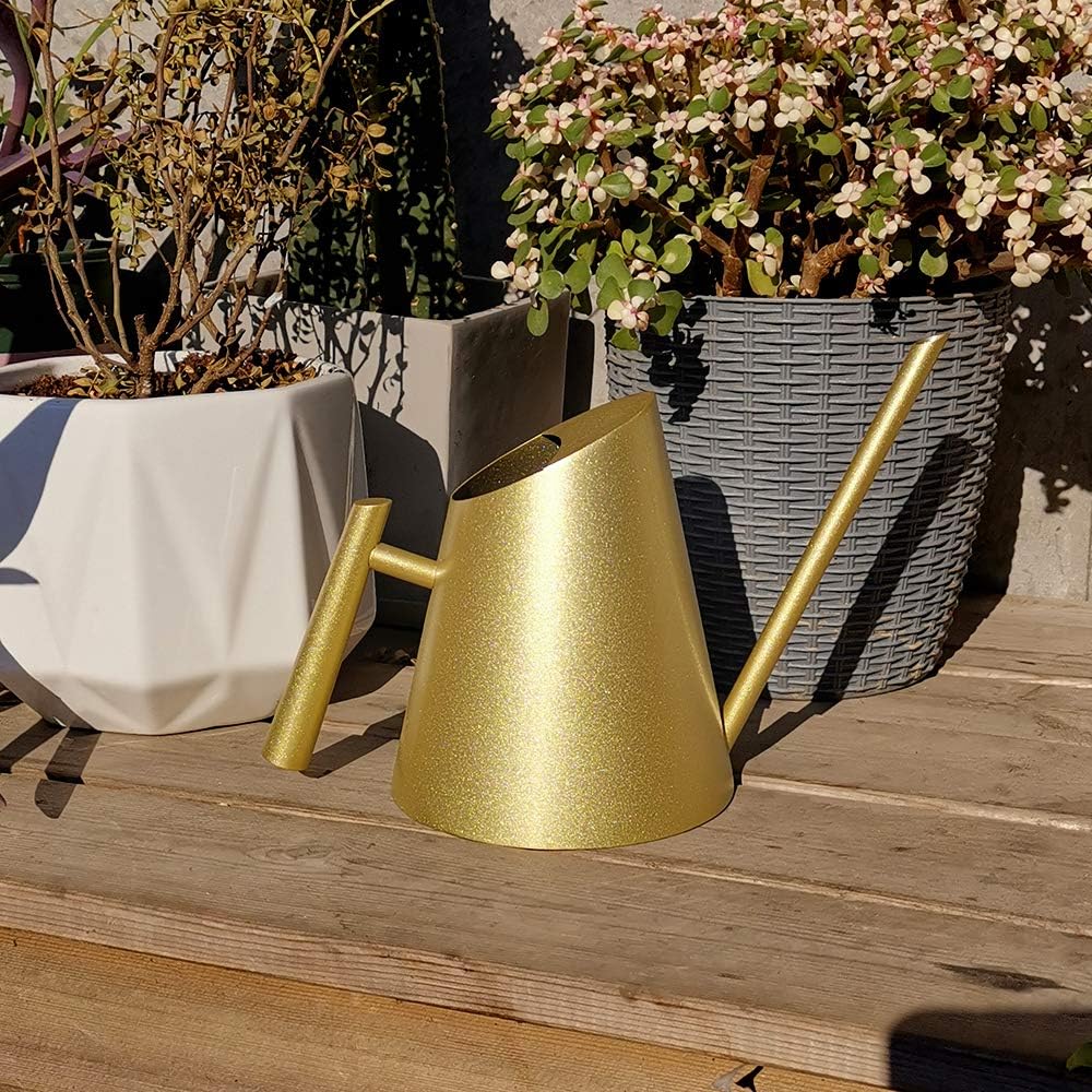 Amazon じょうろ おしゃれ ステンレス 900ml 水差し 園芸 ジョーロ 小型 ゴールド じょうろ