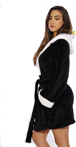 Miniatura 2 de Just Love Critter Robe Sherpa Trim Velour Robes for Women