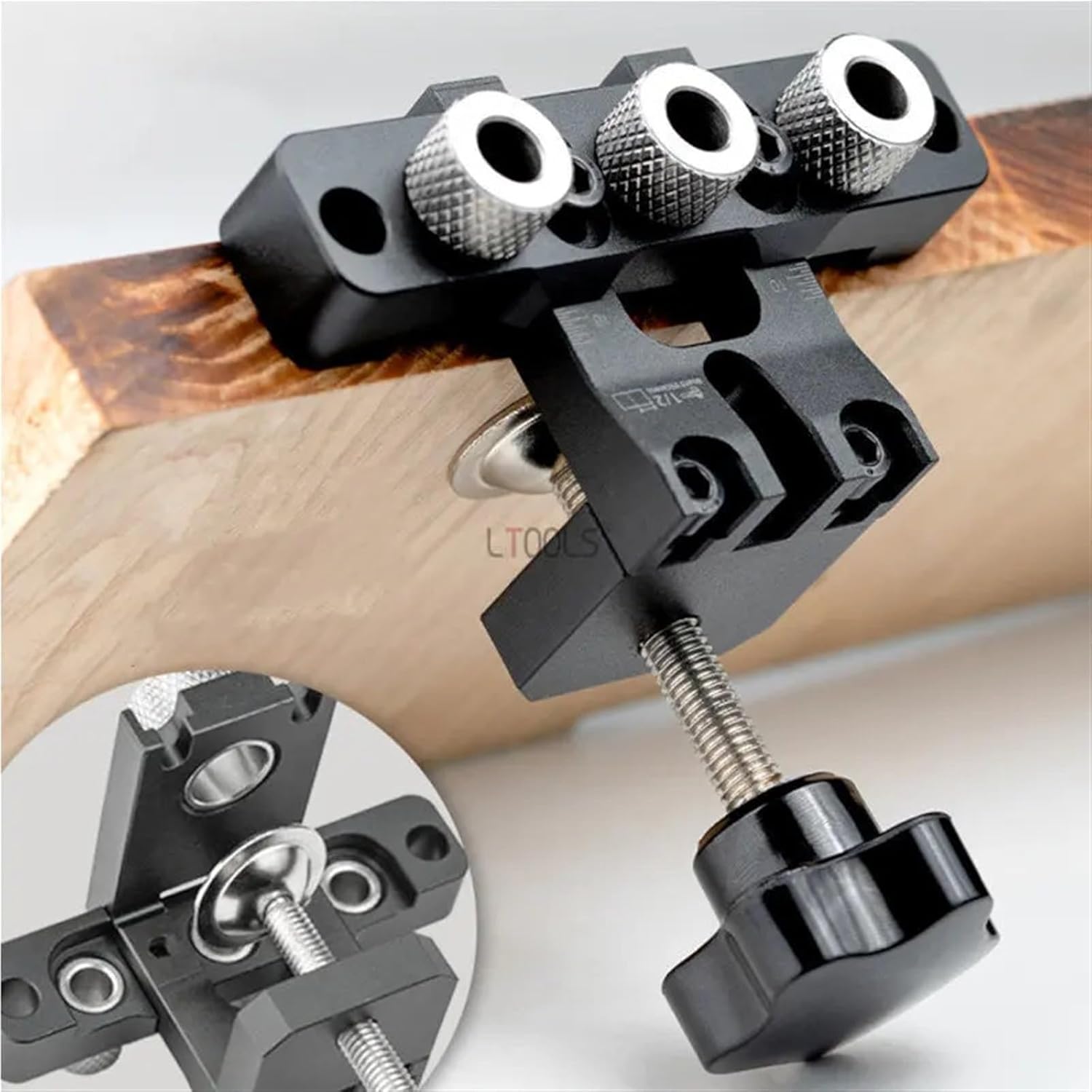 Adjustable Doweling Jig Woodworking Pocket 3 in 1 Hole Jig 8MM 10MM Bushes Drilling Guide Locator Puncher Tools Best Dowel Jig (Color : Set C)