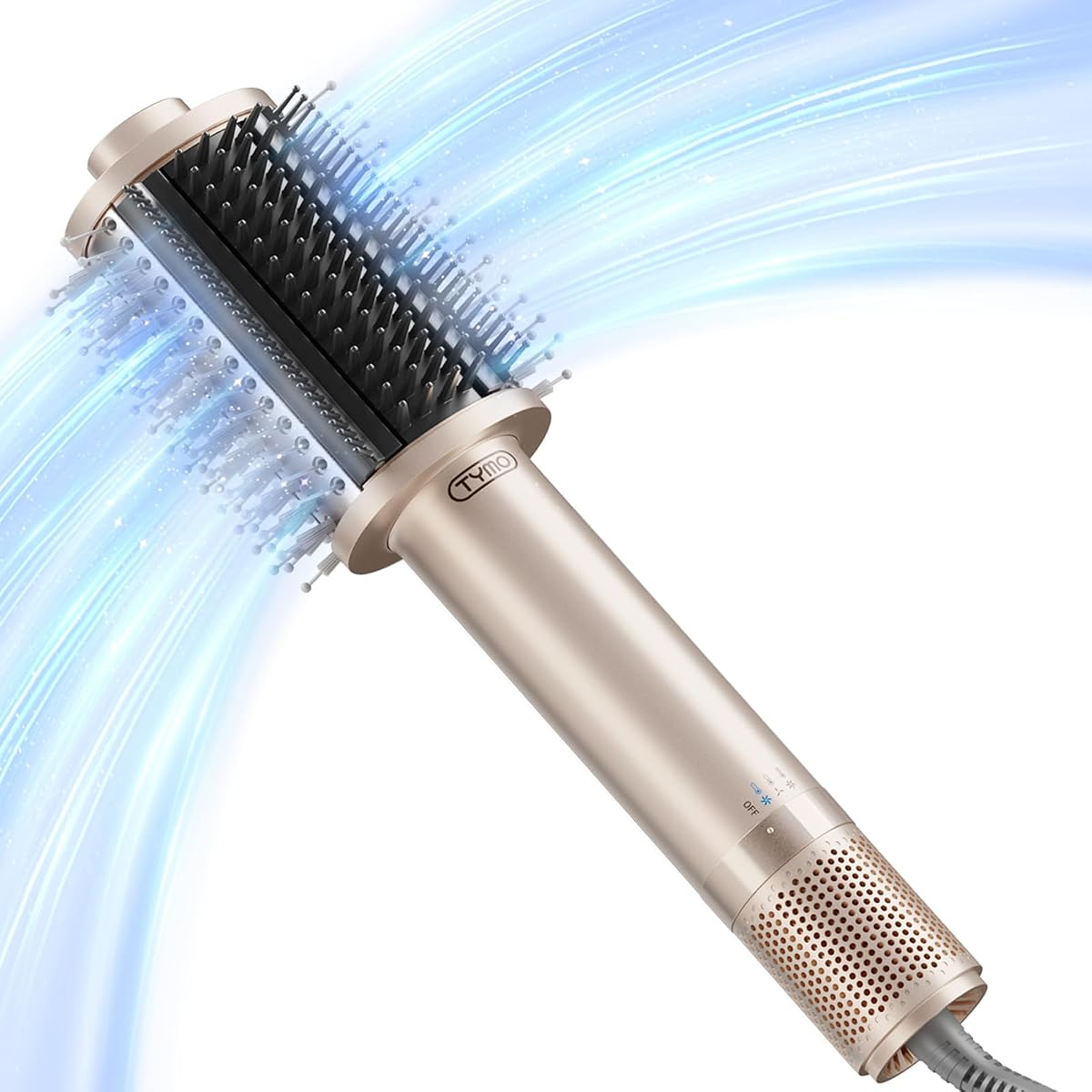 4.0 Hair Blow Dryer Brush - Lightweight 3X Faster Drying 5-in-1 Ionic Blowout Hair Dryer Brush Adds Shine, Volume & Fullness for Smooth, Anti-Frizz Straight, Curl & Blowout Styles, Gold