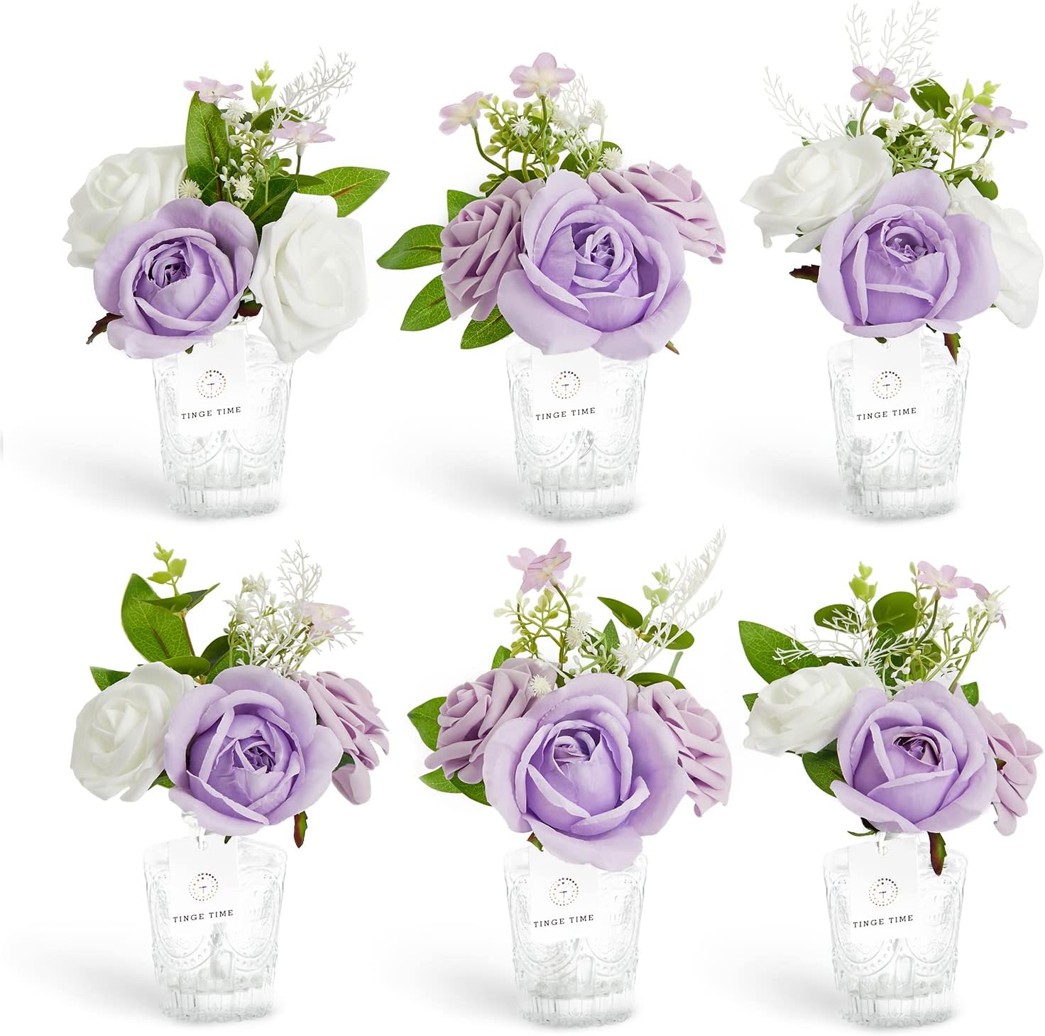 TINGE TIME Mini Wedding Flowers Set of 6 Small Bridesmaid