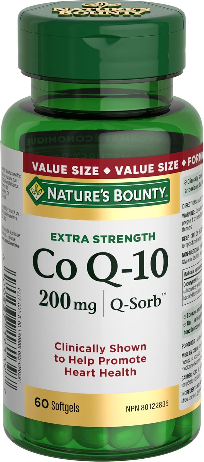 NATURE'S BOUNTY Co Q-10, 200 mg, Force Supérieure, Cliniquement Prouvé pour Favoriser la Santé Cardiaque, 48.9 g