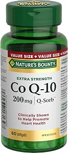 NATURE'S BOUNTY Co Q-10, 200 mg, Force Supérieure, Cliniquement Prouvé pour Favoriser la Santé Cardiaque, 48.9 g