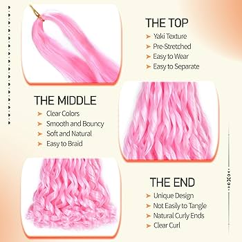 Amazon.com : Pink French Curl Braiding Hair 16 Inch 8 Packs Box