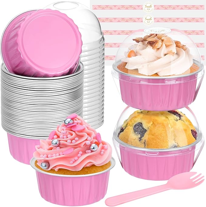 JuneHeart Disposable ramekins with lids and Spoons (40 pack