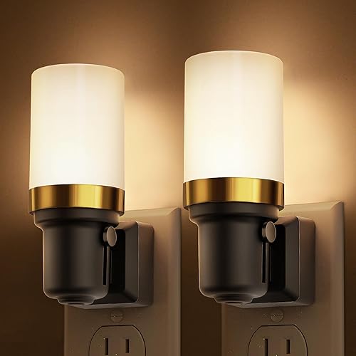 L LOHAS LED Luces nocturnas enchufables a la pared, luz nocturna regulable con sensor de encendidoapagado automático, blanco cálido de 3000 K,