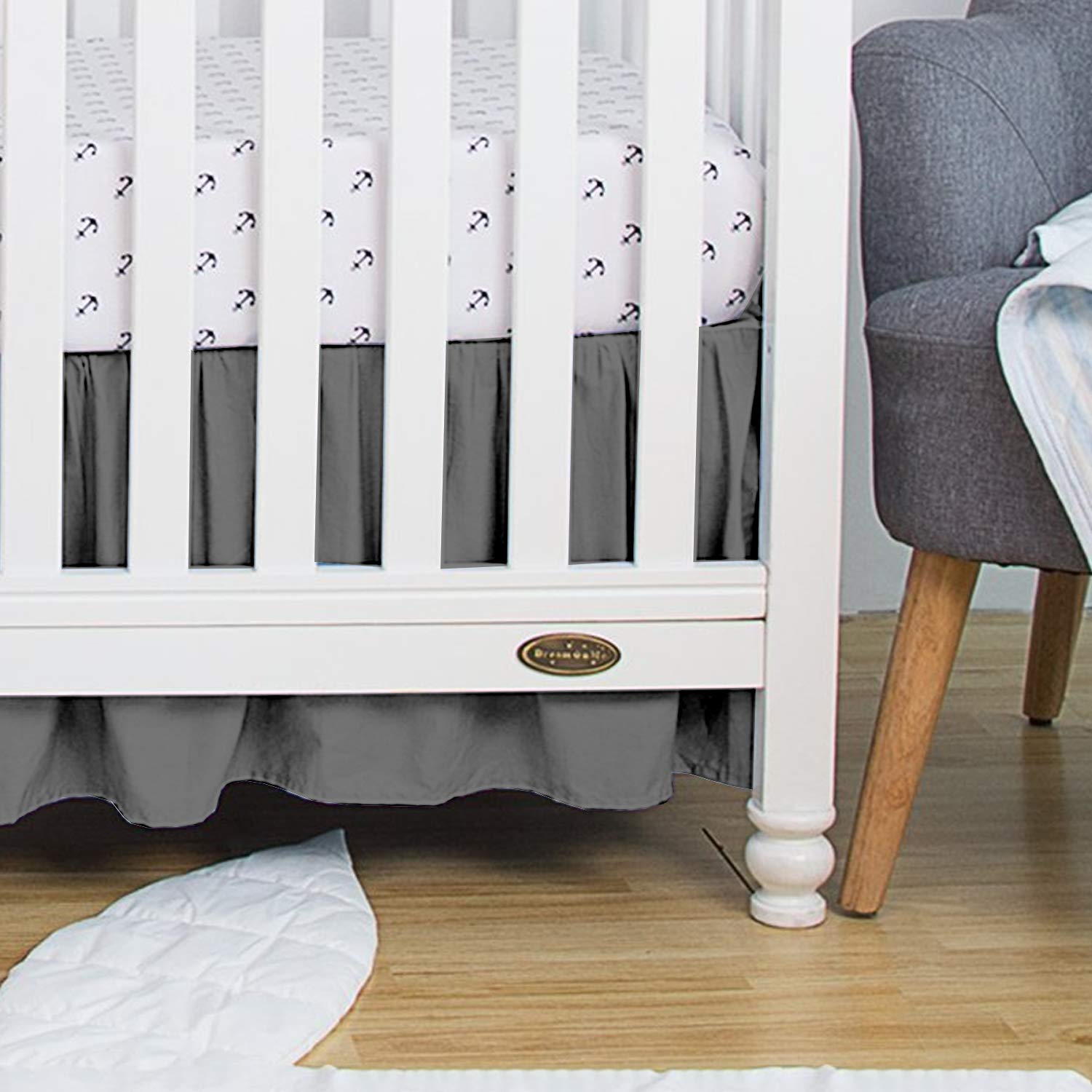 Dark Grey Crib Skirt atelieryuwa.ciao.jp