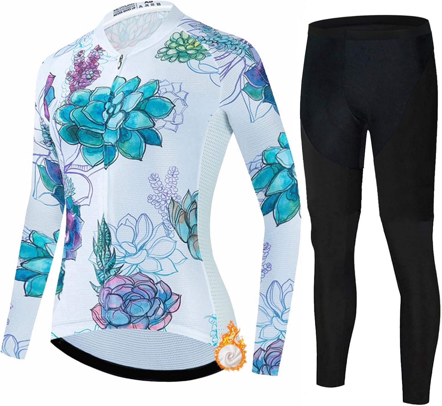 Completo Termico Donna Invernale Completo Ciclismo Donna Invernale Maglia Ciclista Manica Lunga Abbigliamento Mtb Imbottitura Gel 19D Per Mountain Bike - 7