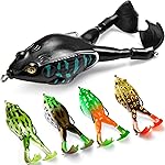 Topwater Frog Lure Bass Trout Fishing Lures Kit Set Realistic Prop Frog Soft Swimbait Floating Bait with Weedless Hooks for Freshwater SaltwaterPack of 5