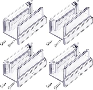 Xuhal 4 Pcs Sliding Shower Door Bottom Guide Acrylic Frameless Door Track Guide with Screws for 3/8 inch Thick Shower Glass Doors