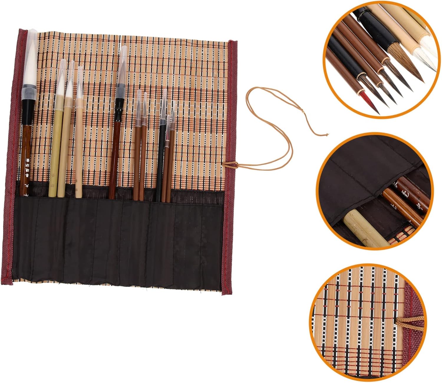 Homoyoyo 10pcs Chinese Calligraphy Brush Writing Brush Painting Sturdy Materials for Boys and Girls Beginners