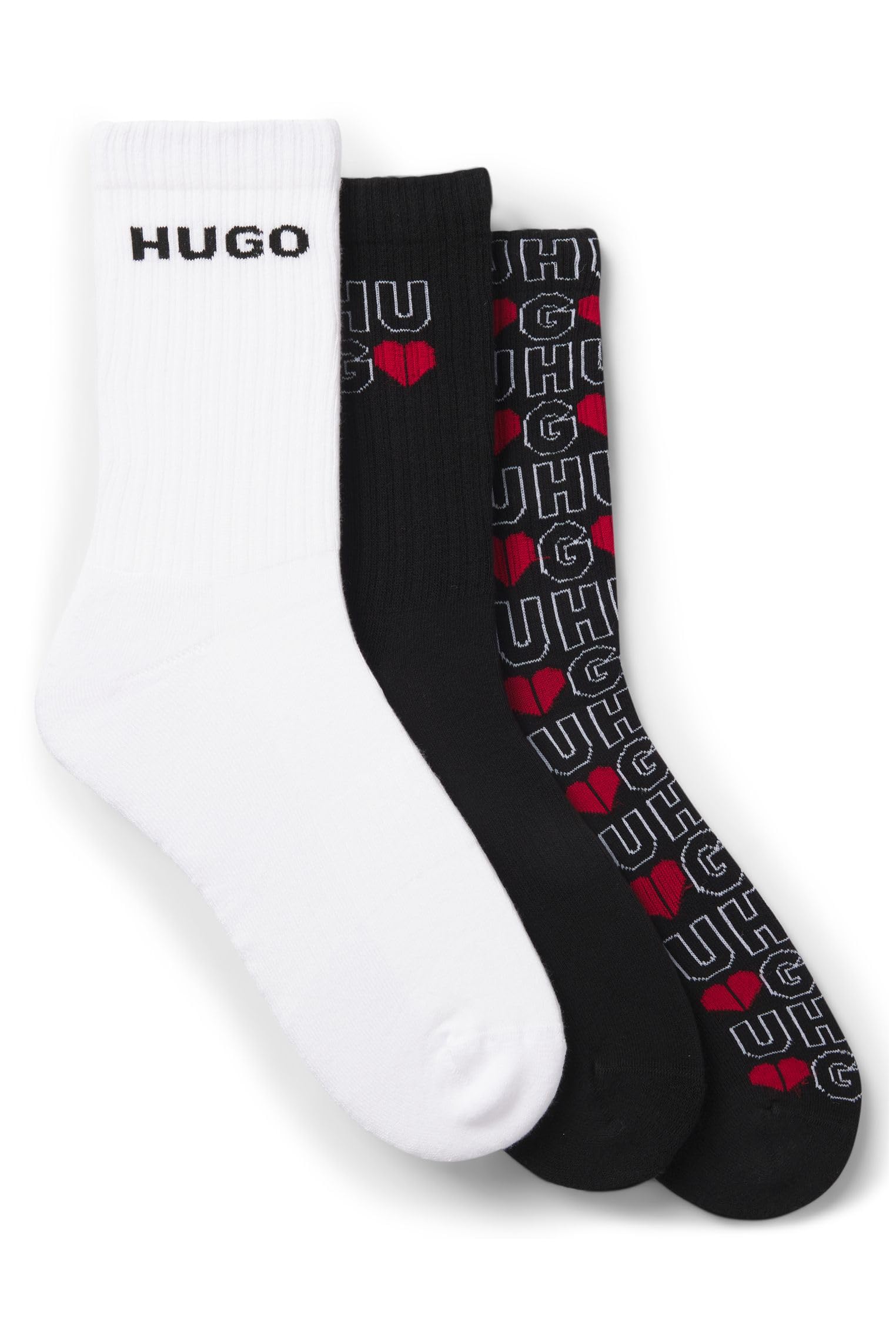 HUGO Herren 3p Qs Valentine CC 10276018 01 Short_Socks (3er Pack)