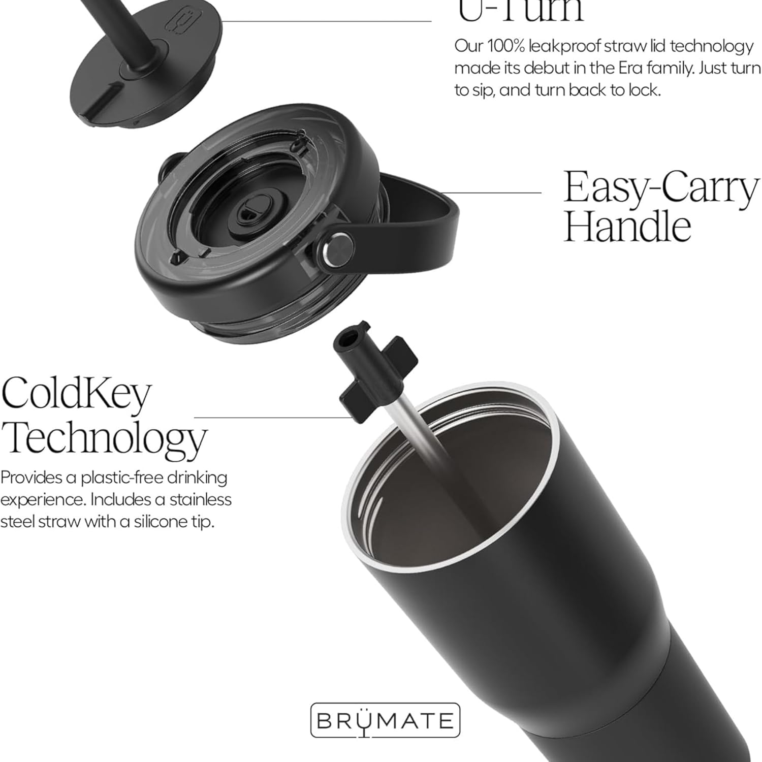 BrüMate Resa 25oz 100% Leakproof Travel Tumbler w/Handle & Straw | Flexible SoftSip Straw | Silicone Sleeve for Durability | Stainless Steel | Cup Holder & Travel Friendly Water Bottle (Violet Crush) - Image 3