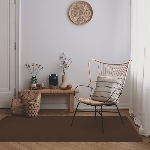 Miniatura 2 de House, Home and More Alfombra antideslizante para interiores, color marrón chocolate, 4 pies x 4 pies