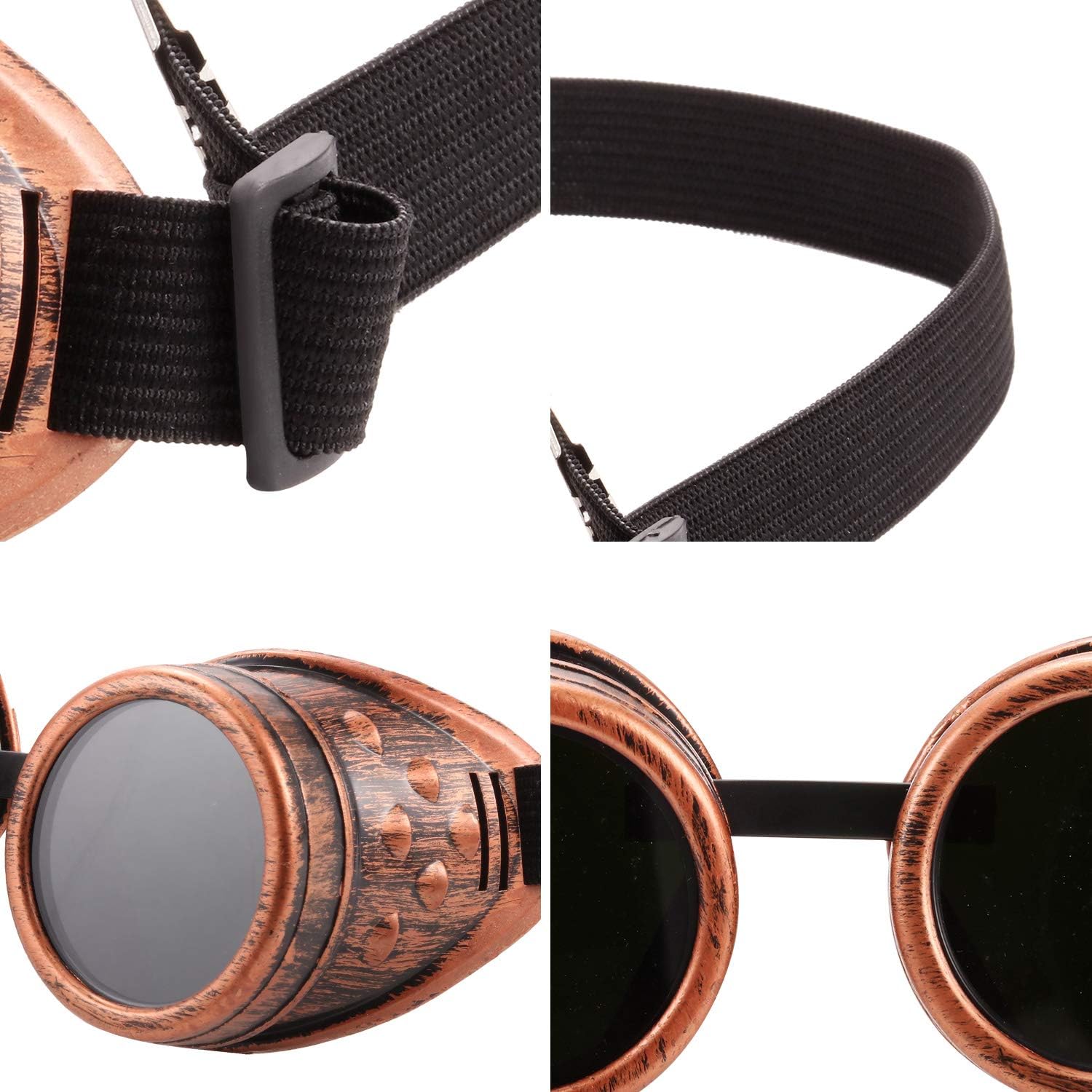 Frienda Retro Steampunk Goggles Mad Scientist Goggles Victorian Sunglasses Punk Glasses Cosplay for Halloween Costume
