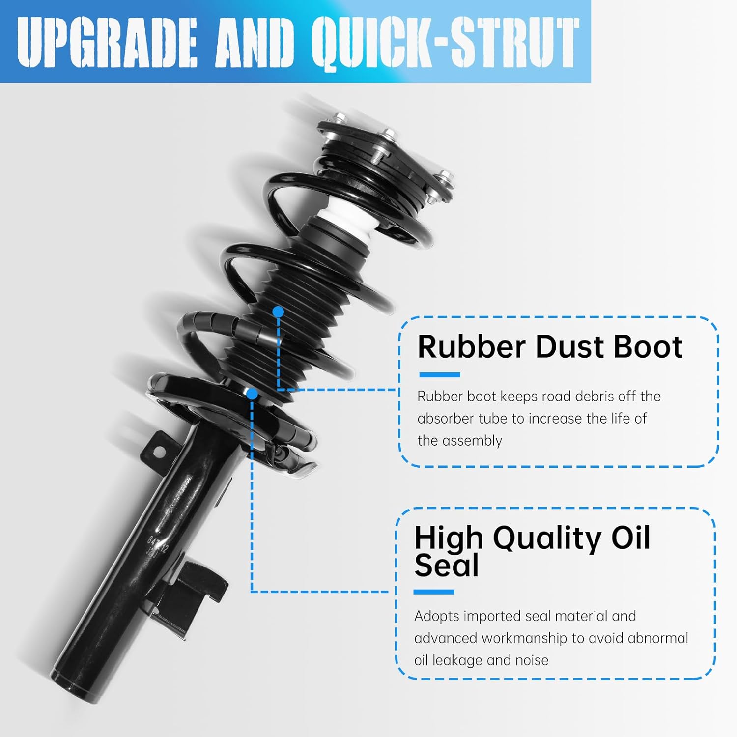 TRIBLE SIX Front Pair Complete Struts Shocks Assembly w/Coil Spring Replacement for 2004-2013 Mazda 3 2006-2010 Mazda 5 Suspension Kit 172263 172264