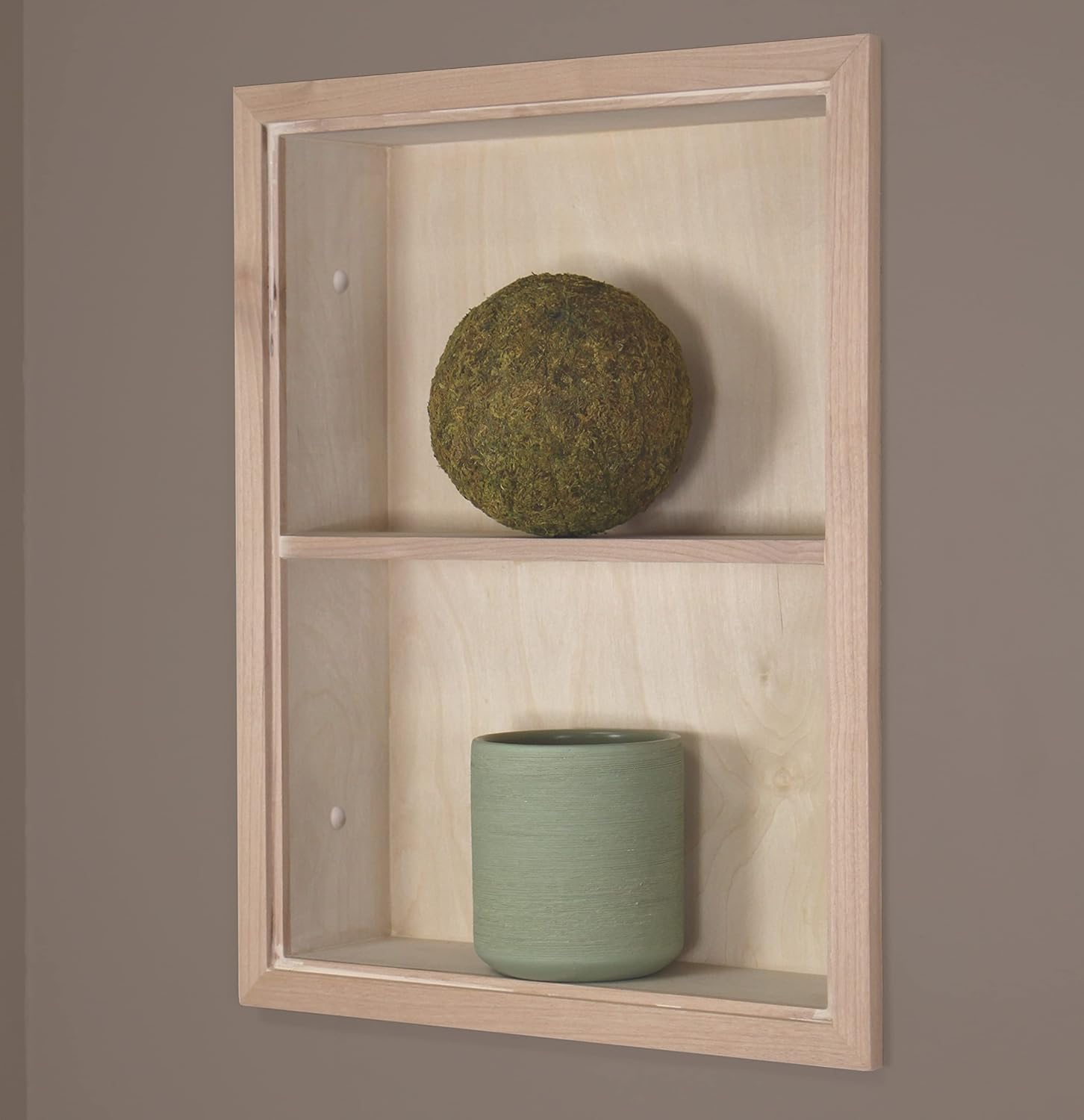 14x18 Sloane Recessed Wall Niche Medicine Cabinet Replacement, In the Wall Bathroom Cabinet Insert Shelf/Shelves, Made in North America, REAL WOOD, NO MDF, Unfinished Plain Back