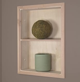 14x18 Sloane Recessed Wall Niche Medicine Cabinet Replacement, In the Wall Bathroom Cabinet Insert Shelf/Shelves, Made in North America, REAL WOOD, NO MDF, Unfinished Plain Back