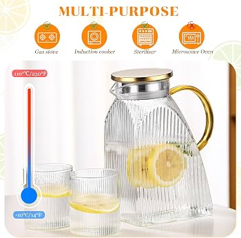 Brocca in vetro per bevande: Acqua, succo di frutta, limonata