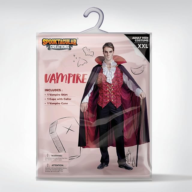 Foto 7 de 8 de Spooktacular Creations Renacimiento Medieval vampiro espantoso lujo disfraz de Halloween para hombres juego…