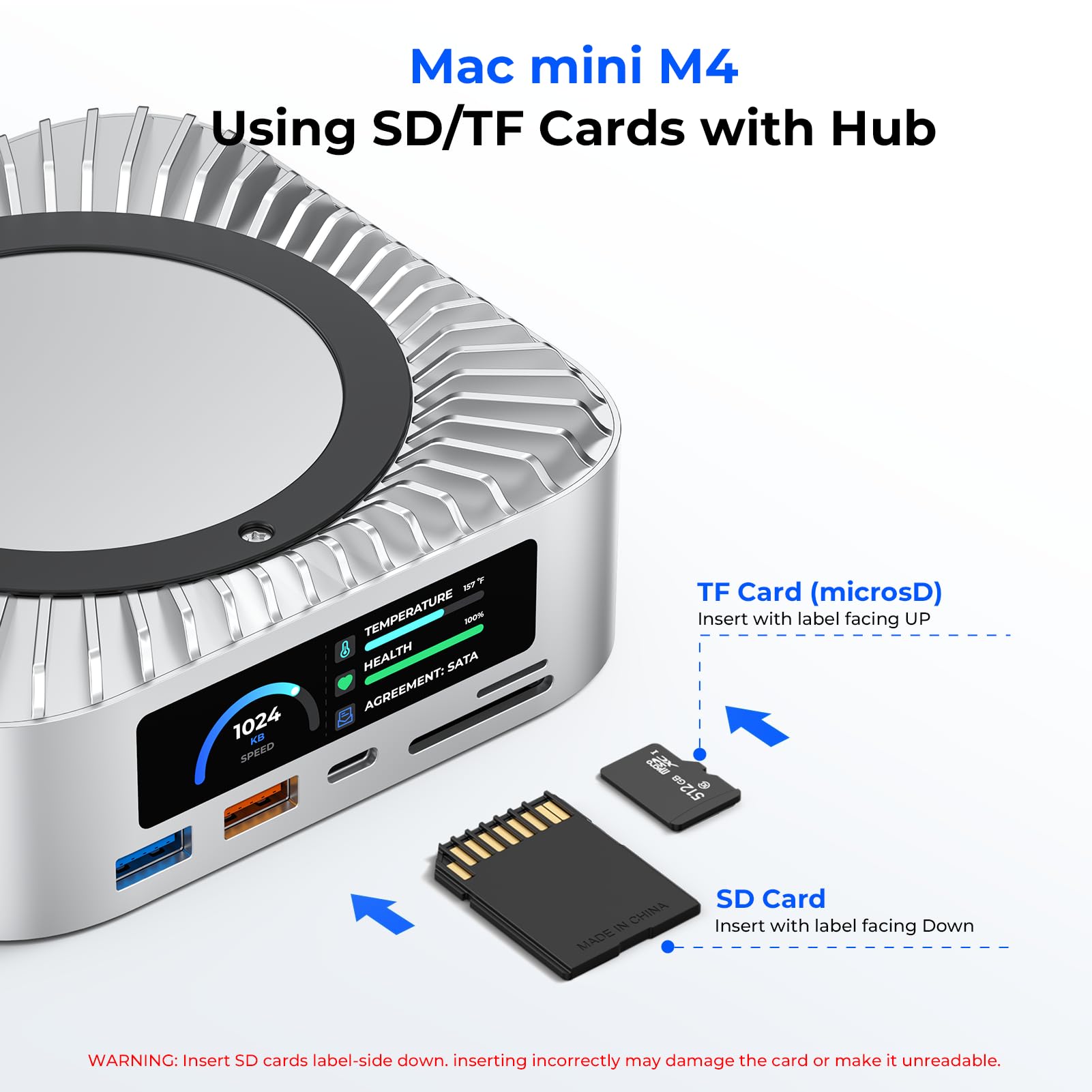 Mac mini M4 16GB 256GB SSD +拡張Hub + HDMI Dock multifuncional para Mac mini M4 com telas inteligentes