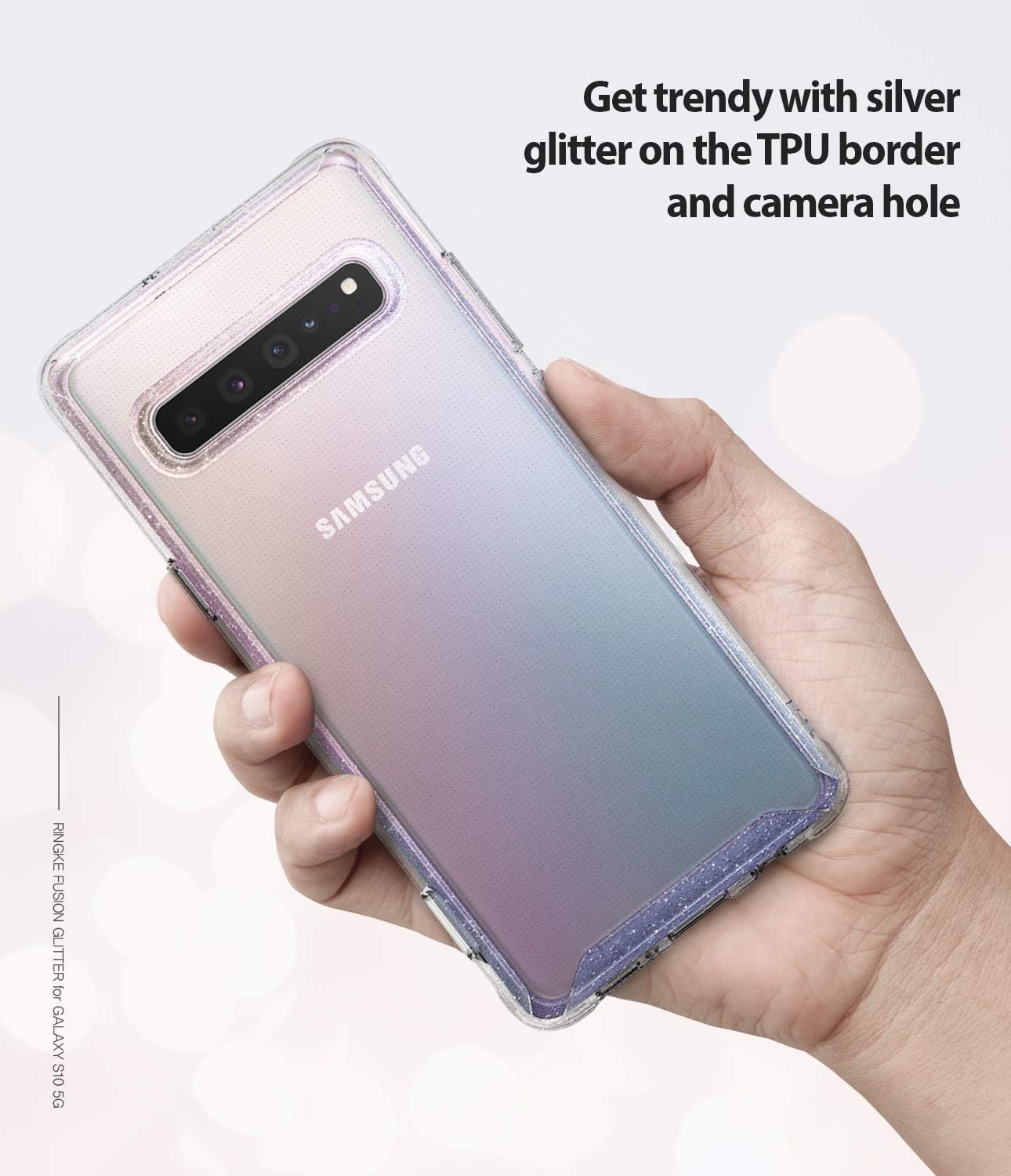 Ringke Fusion Designed for Galaxy S10 5G Case Protective Cover (2019) - Glitter Clear