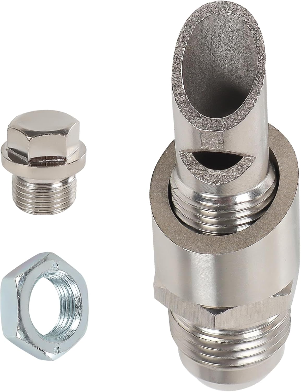 Universal Stainless Steel E-VAC Scavenger Crank Case Vent Kit includes T304 SS E-VAC fitting