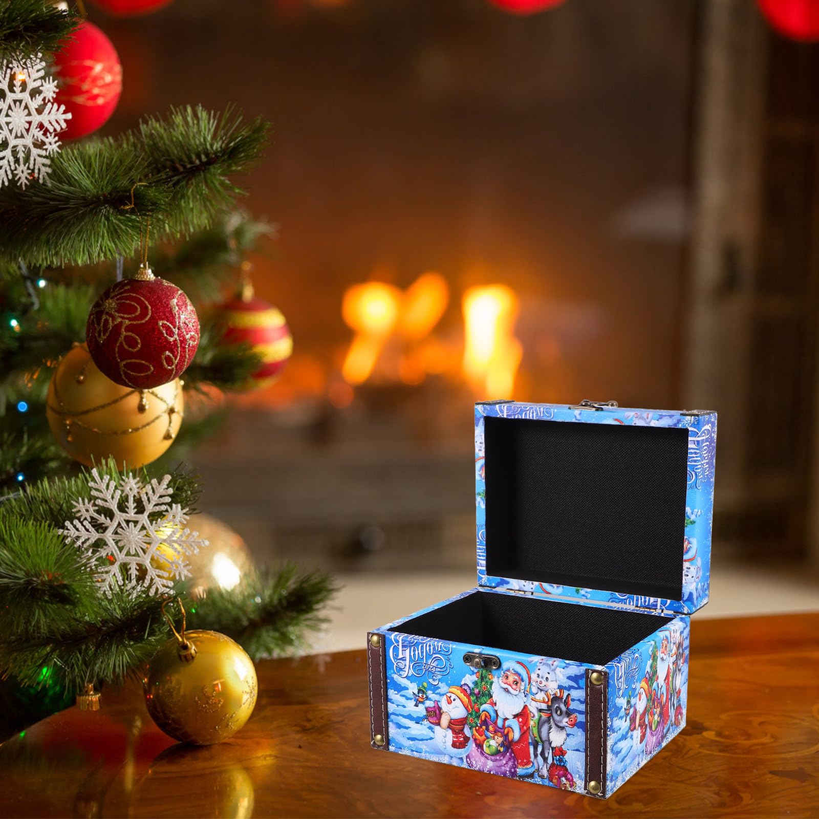 Toyvian 3 Stück Weihnachtsholzkiste im Vintage Stil für Schmuck und