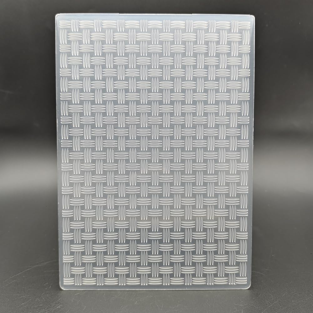 Plastic Embossing Folder (5inch x 7inch | Knit Pattern) Paper Crafts Plastic Textured Impressions for Card Making Scrapbooking