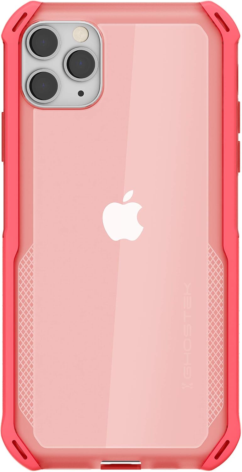 Ghostek Cloak Clear Grip iPhone 11 Pro Max Case with Super Shock Absorbing Bumper Slim Fit Heavy Duty Protection and Wireless Charging Compatible Cover for 2019 iPhone 11 Pro Max (6.5 Inch) - (Pink)