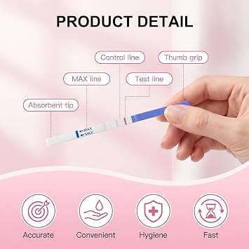 Sensitive Ovulation Test Strips (50 Pack) & Easy at Home Pregnancy Test Strips (20 Pack), Sticks to Know Your Most Fertile Days, 25miu/ml, 2.5mm Width