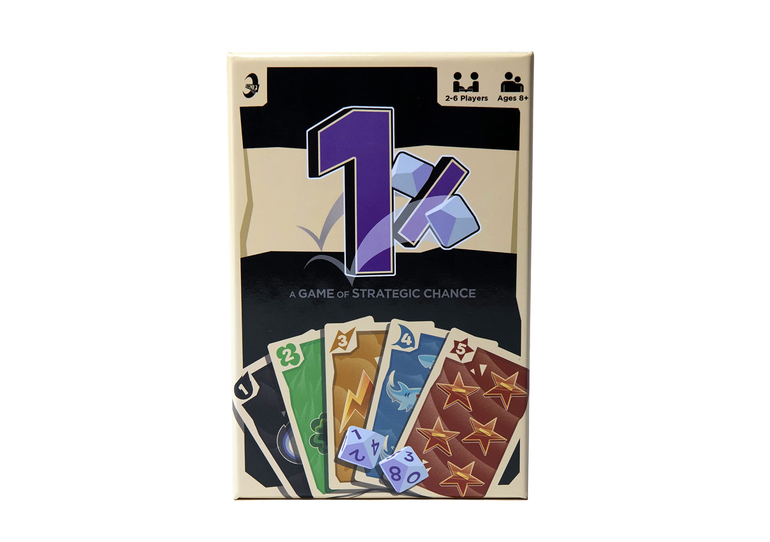 1% - One Percent - A Game Of Strategic Chance - Family-friendly & All ages - Party games - card games - 2 decks and 2 dice - fun fast