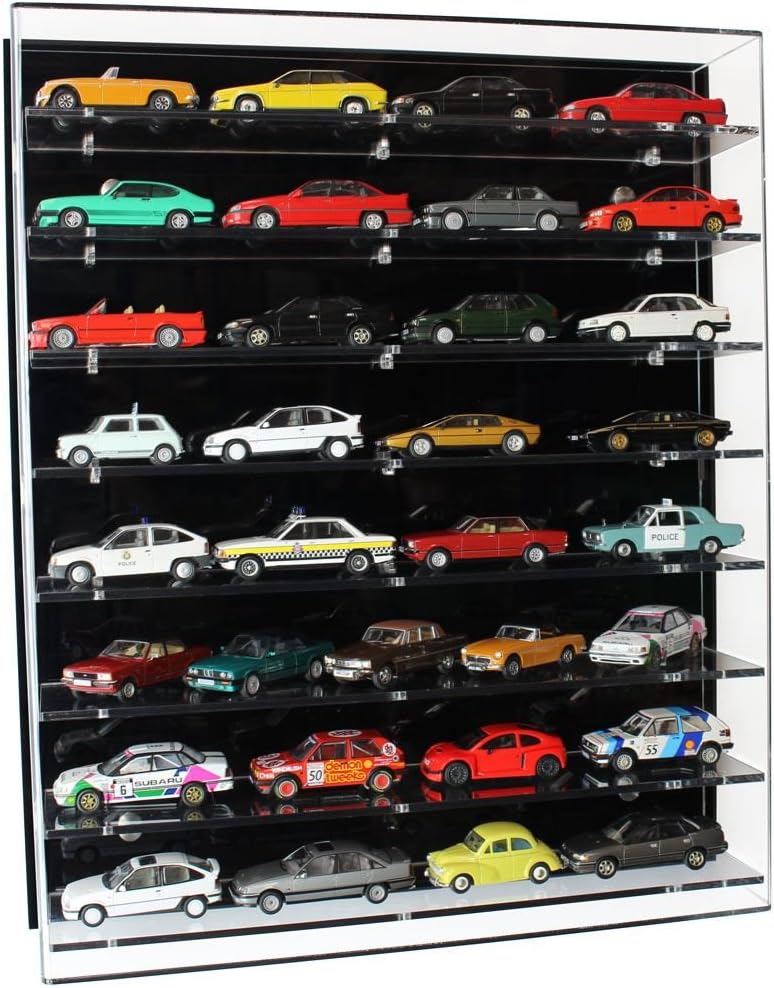 Acrylic Model Wall Display Case for 1:43 Model Cars with 8 Shelves