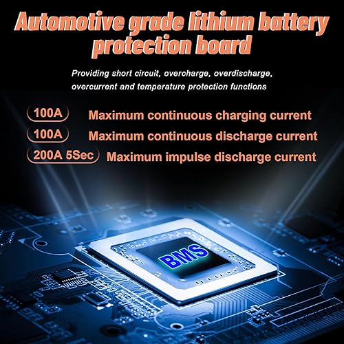 Miniatura 2 de Paquete de 4 baterías de ciclo profundo LiFePO4 de 12 V 100 Ah, compatible con 4S4P, BMS de 100 A integrado, 5000-7000 ciclos, perfecto para