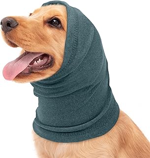 BRKURLEG Dog Calming Hoodie, Ear Muffs for Noise Protection, Dog Head Cover Sleeves Ears Covers, Pet Ear Covers Hood for Anxiety Relief, Hematoma, Grooming and Force Drying, Purple, L