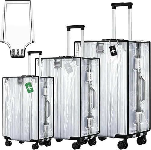 Lot de 3 housses de protection transparentes en PVC pour valise 